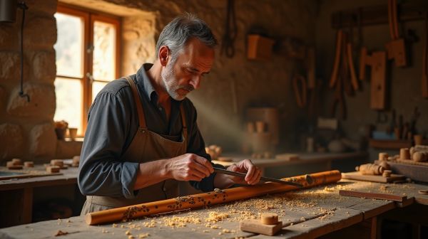 Artisanat de flûtes en bois pour la musique traditionnelle