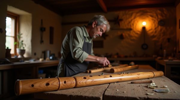 Artisanat de flûtes en bois pour la musique traditionnelle